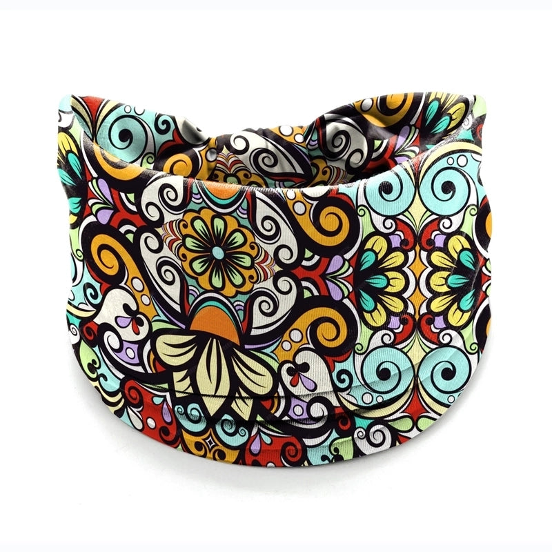 Women’s Hair Band African Print Pattern Wide Edge Elastic Knot Sports Yoga Headband Women’s Headwear Hair Accessories