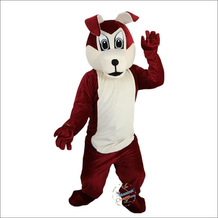 Brown Wolf Dog Cartoon Mascot Costume