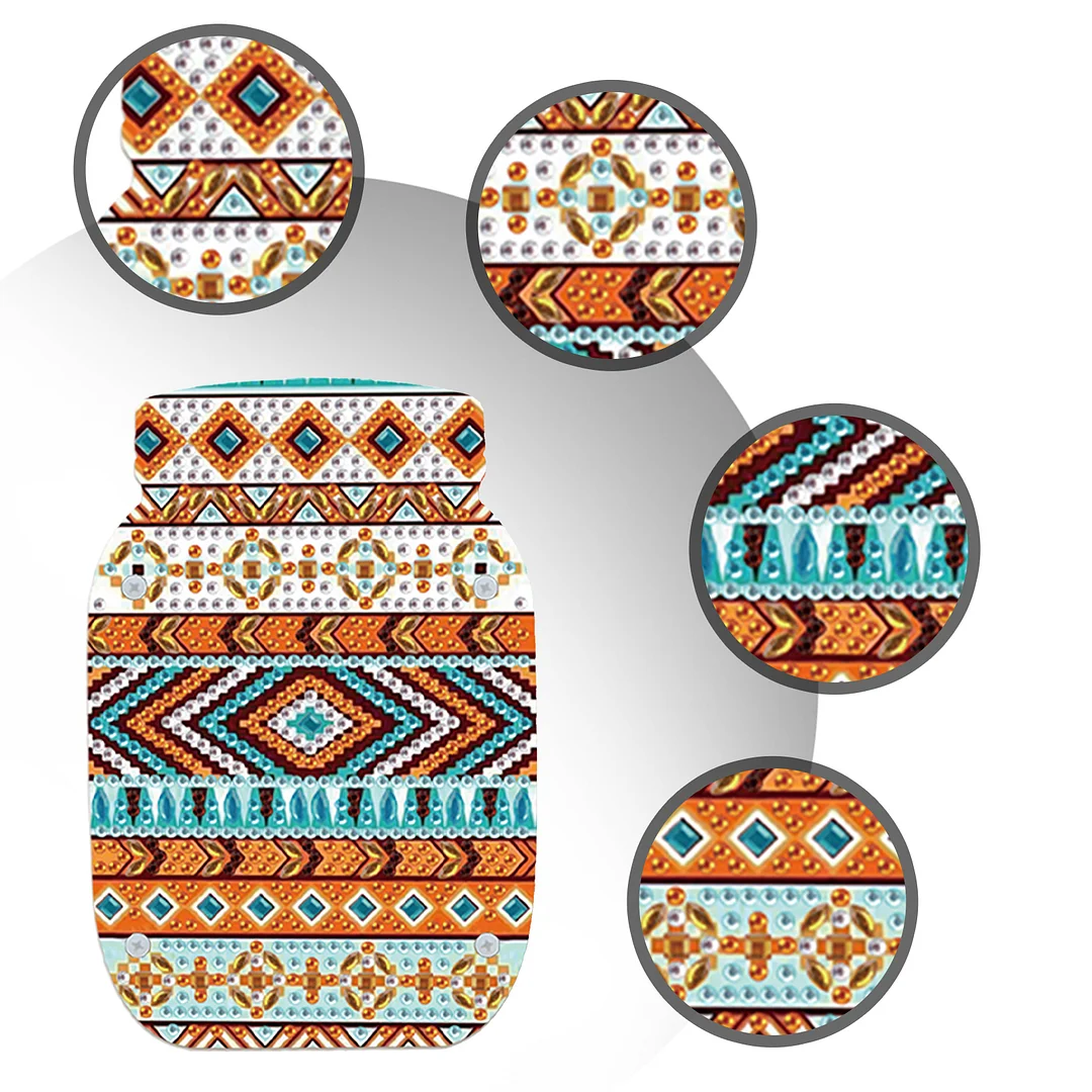 Mandala Acrylic Double Sided Special Shape Diamond Painting Vase for Home