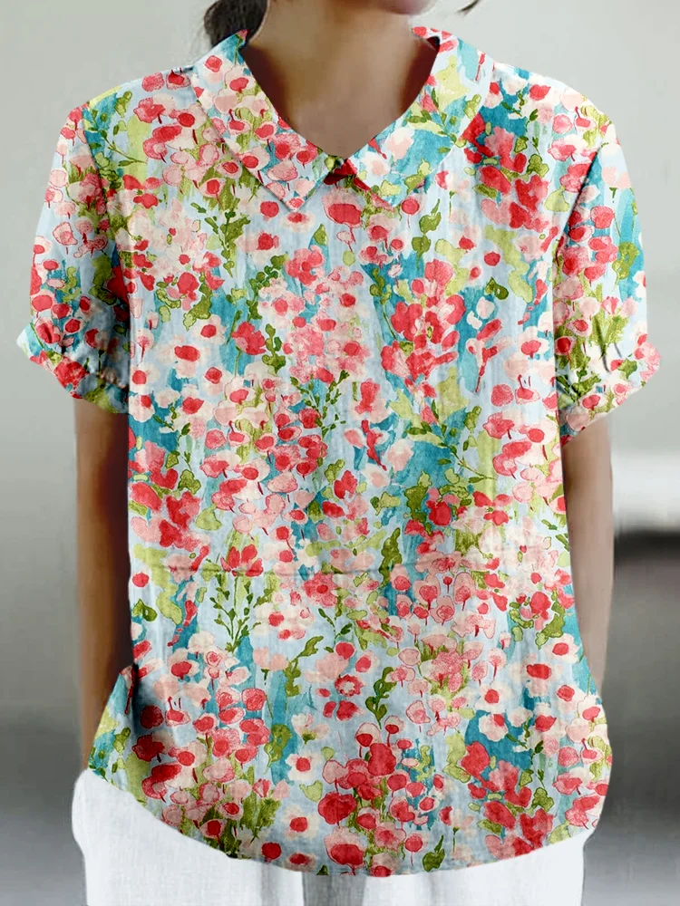Painter's Garden Art Linen Blend Comfy Shirt