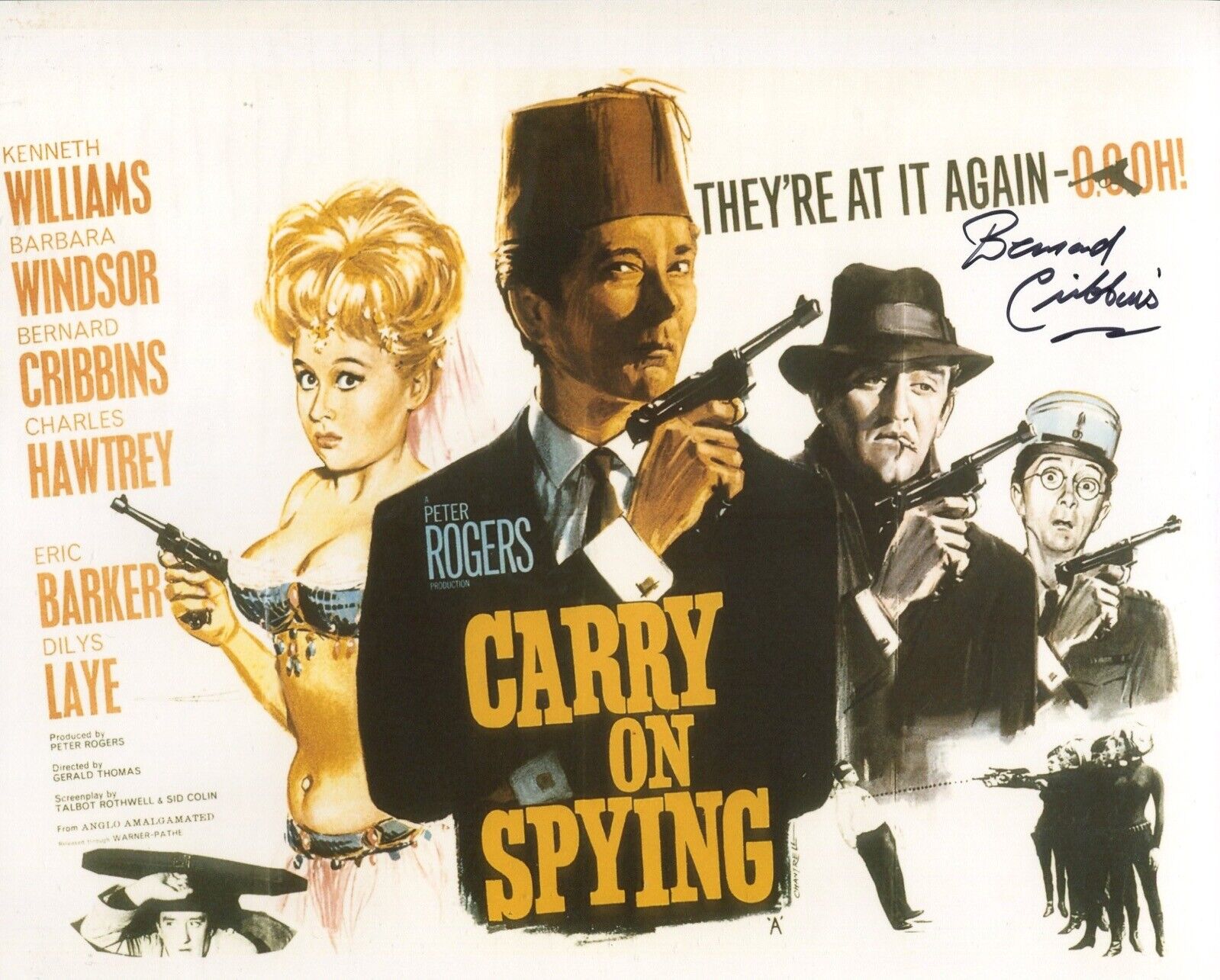 Bernard Cribbins signed Carry On Spying comedy movie Photo Poster painting - UACC DEALER