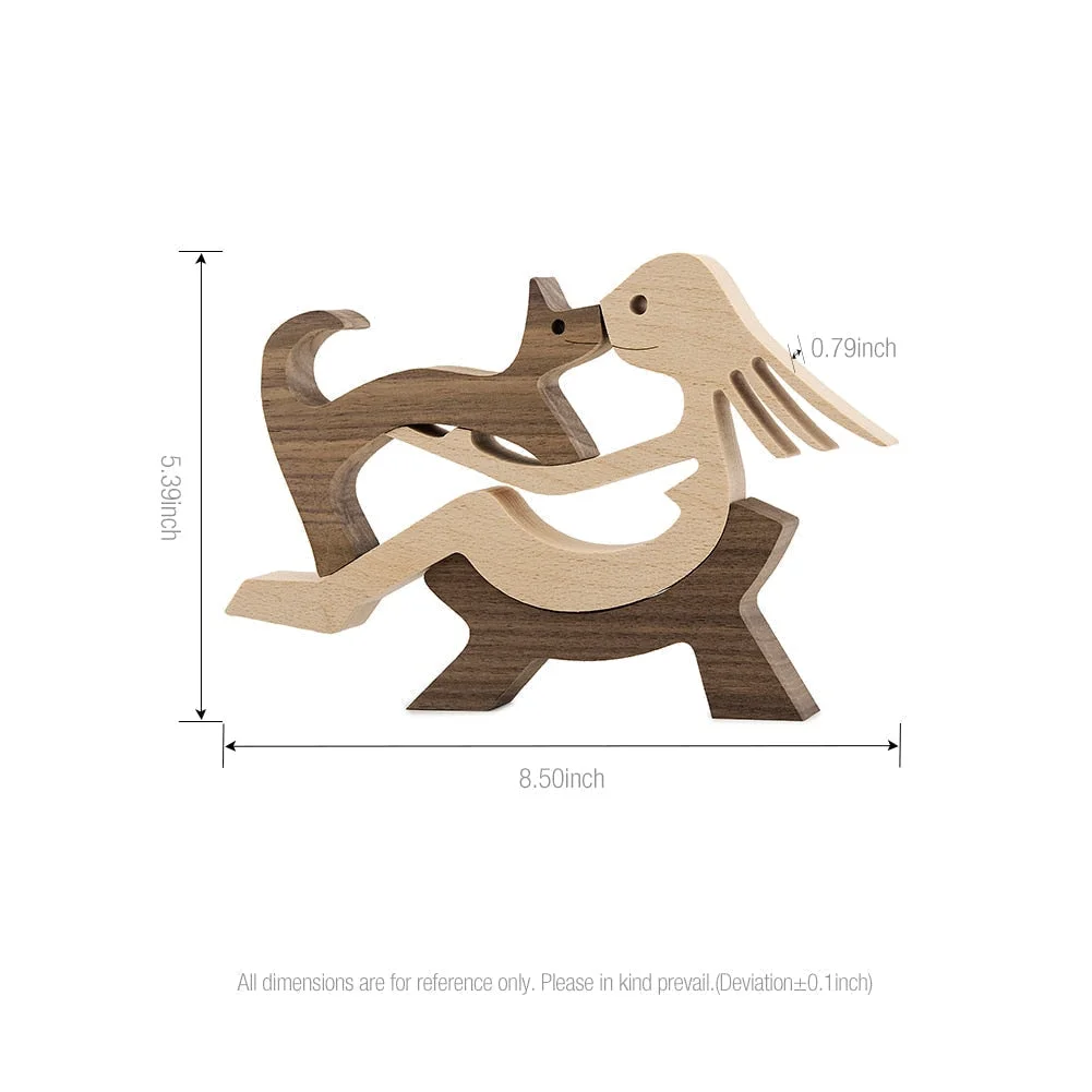 Adornos de madera Wooden Dog Craft Figurine Home Office Table Ornament Easter Decoration Love Dog Pet Lover Gifts oficina OEM 515-3