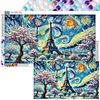 Tour Eiffel en perceuse ronde &agrave; ressort peinture diamant-70*40cm (grande taille)