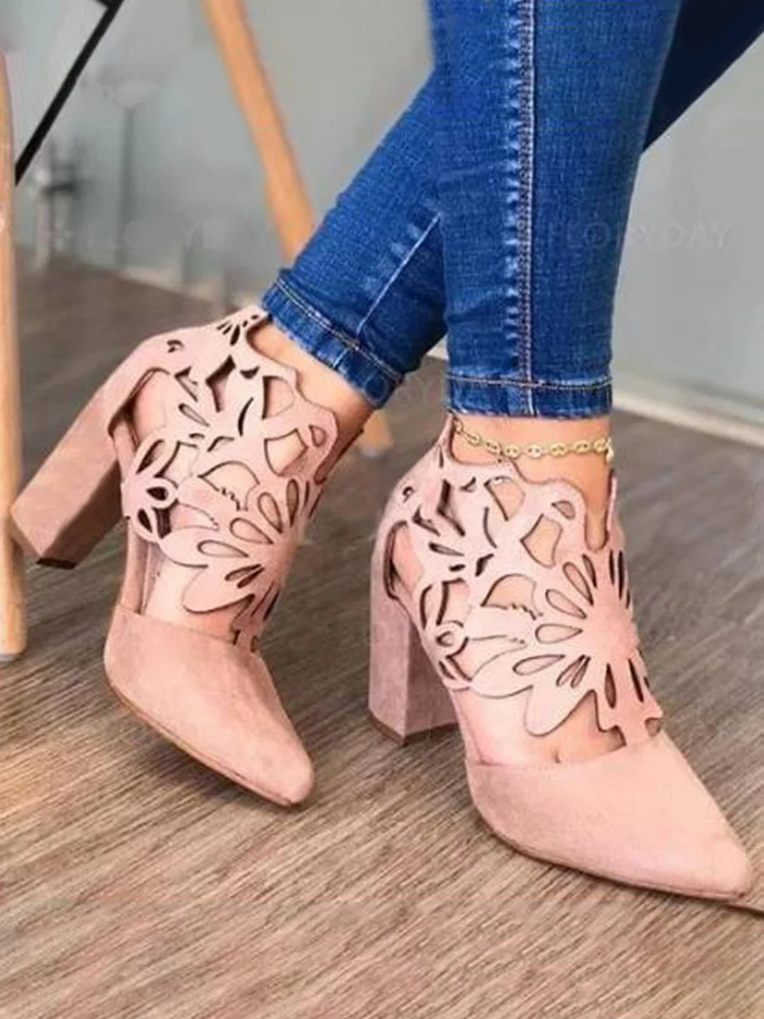 Fashion Hollow Craft Pointed Toe High Heels | IFYHOME