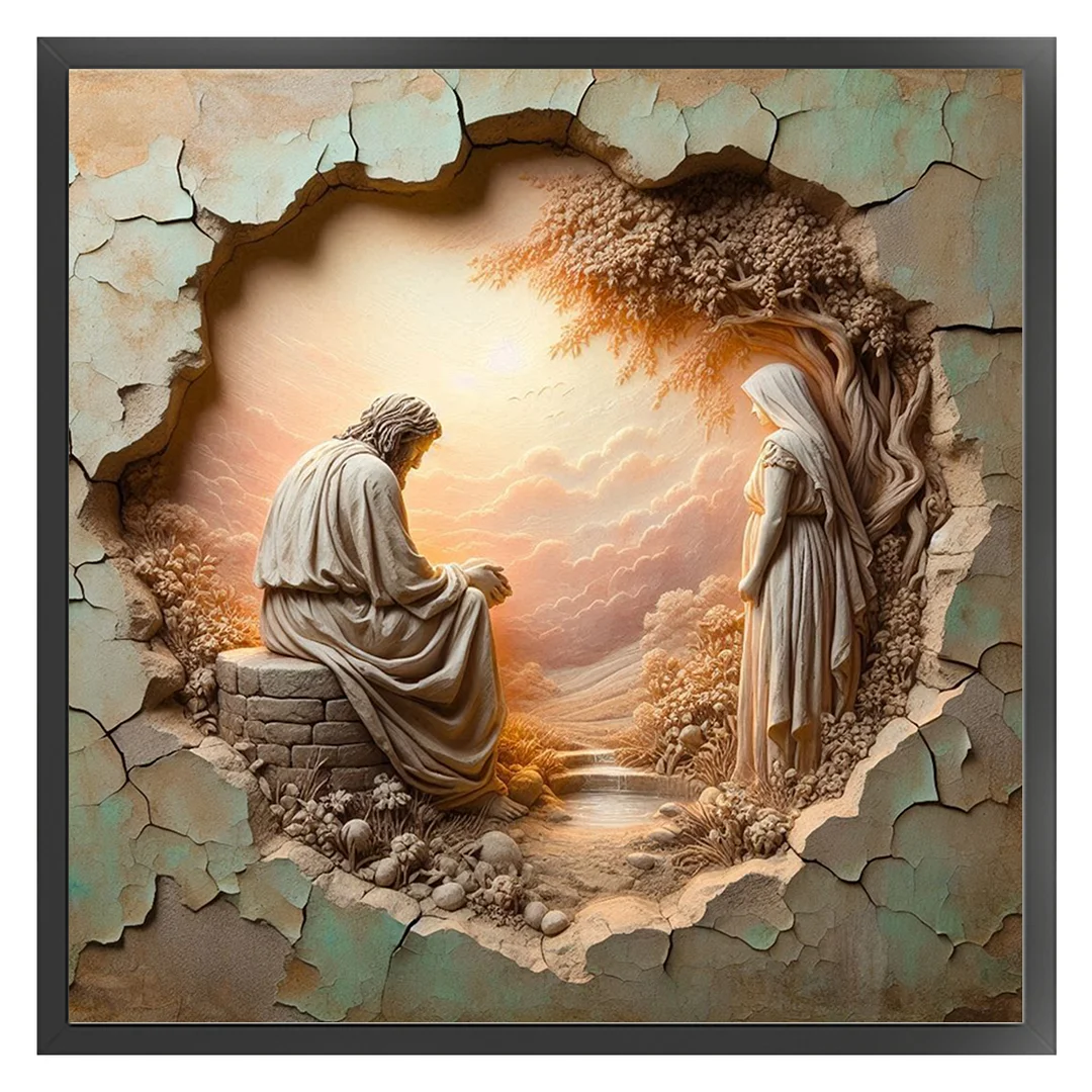 Priest B Full 14CT DIY Counted Cross Stitch Kits 40x40cm for Adults Home Decor