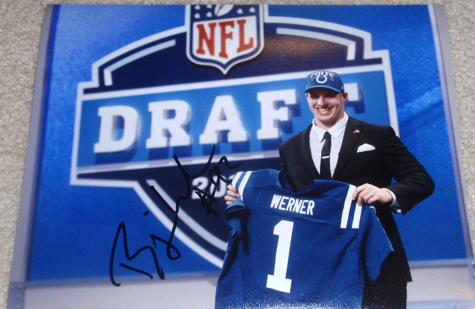 INDIANAPOLIS COLTS BJOERN WERNER SIGNED 8X10 Photo Poster painting W/COA FLORIDA STATE BJORN