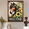 Diamond Painting-DIY Full Round Drill Sunflower Horse