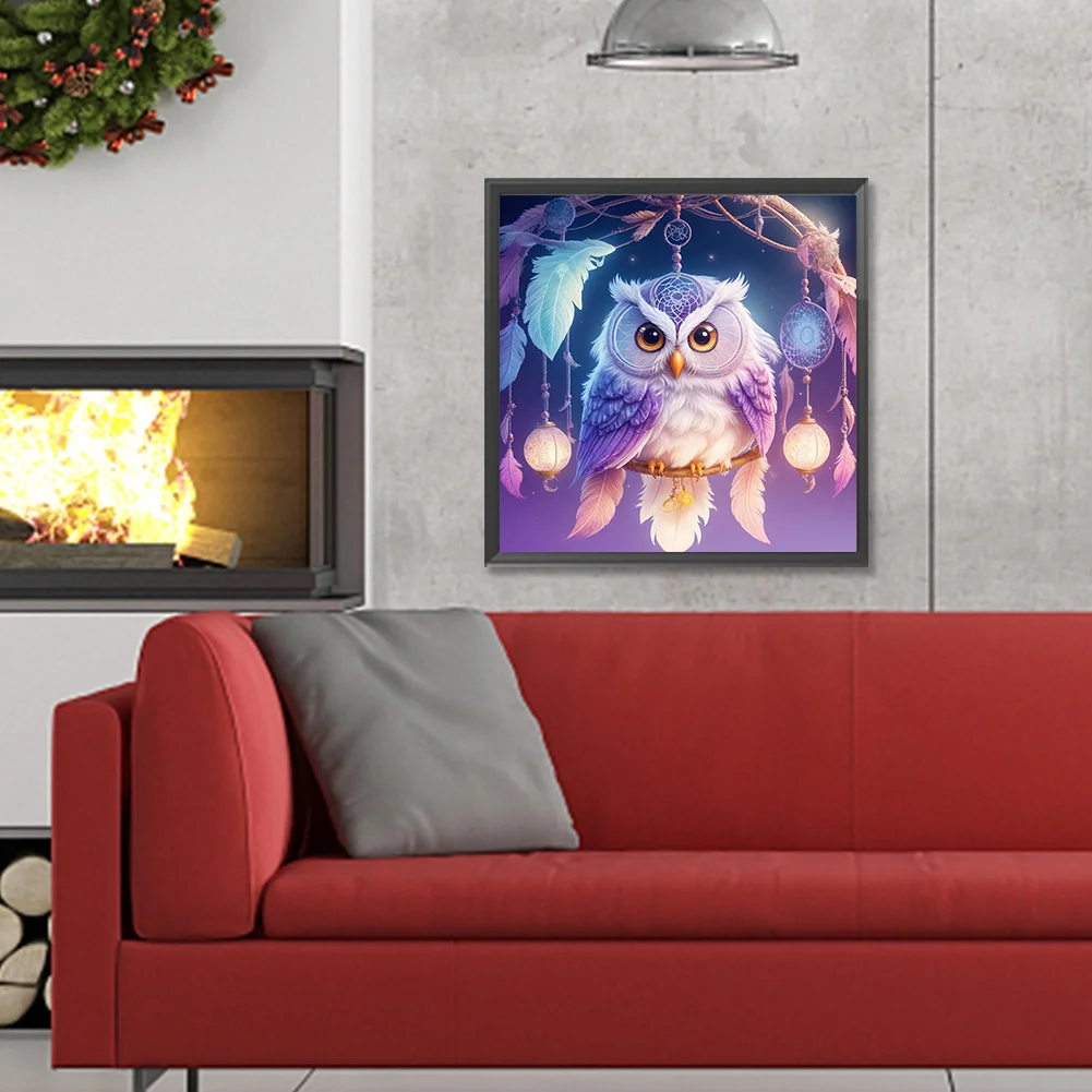 Diamond Painting - Full Round Drill - Owl Dream Net(Canvas|30*30cm)