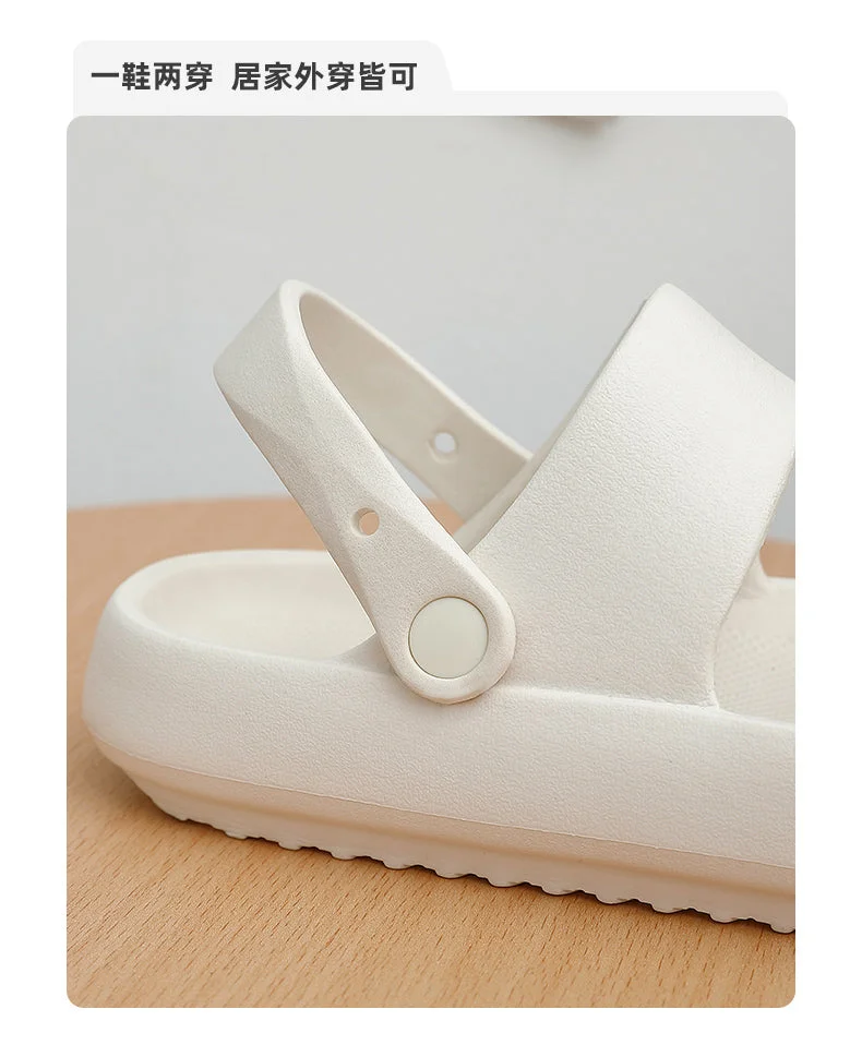 Summer Women Flip Flops Slippers Solid Thick EVA Platform Non-Slip Heel Sandals Home Outdoor Beach Couples Men's Ladies Shoes