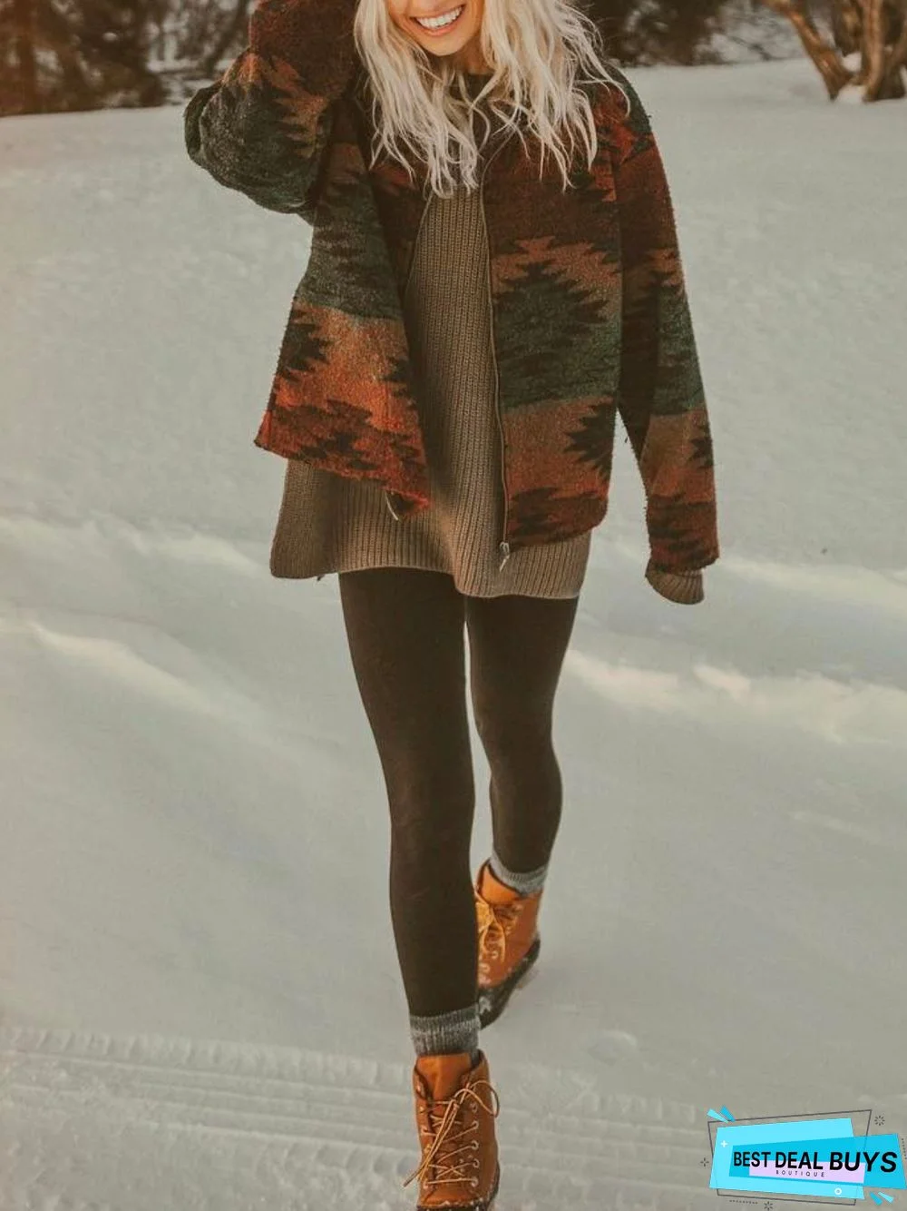 Vintage Floral-print Tribal Casual Jacket