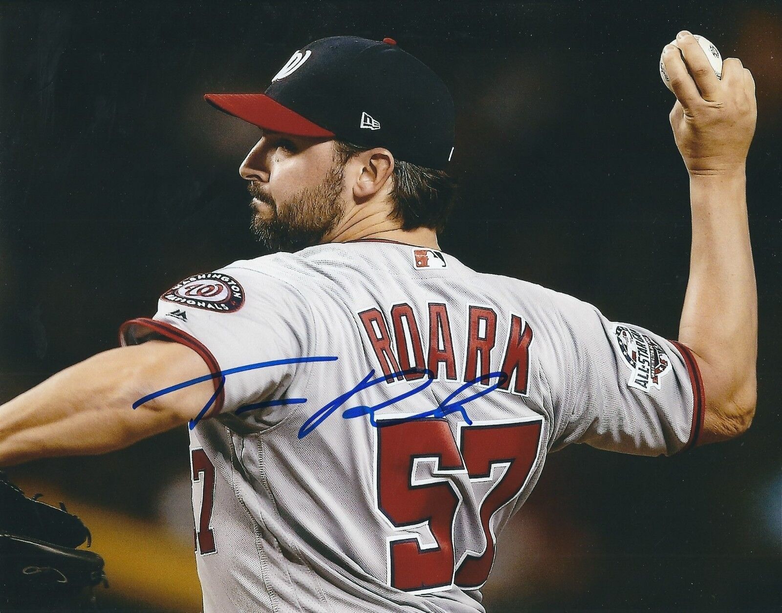 Autographed Tanner Roark 8X10 Washington Nationals Photo Poster painting with COA