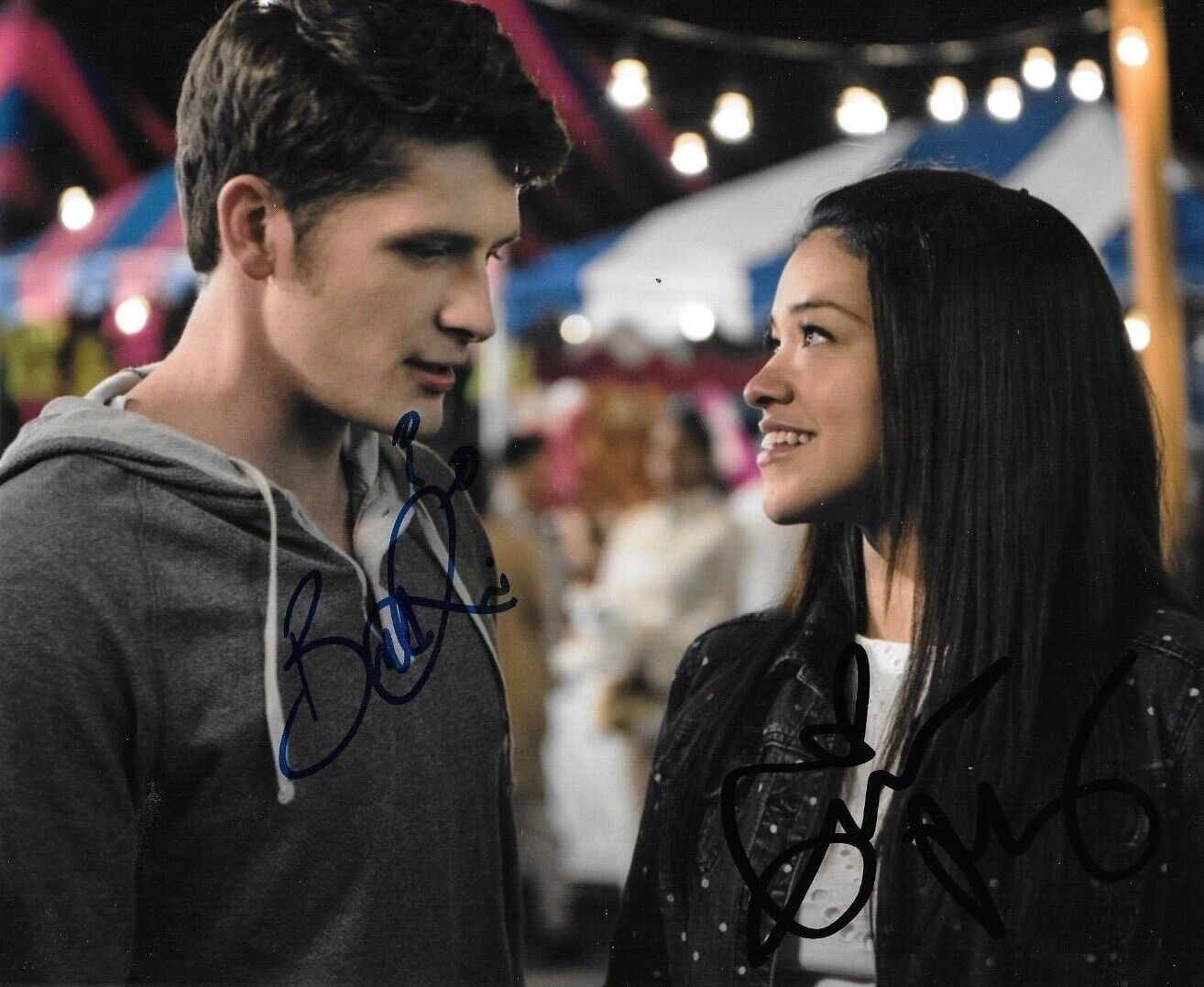 * GINA RODRIGUEZ & BRETT DIER * signed 8x10 Photo Poster painting * JANE THE VIRGIN * COA * 2