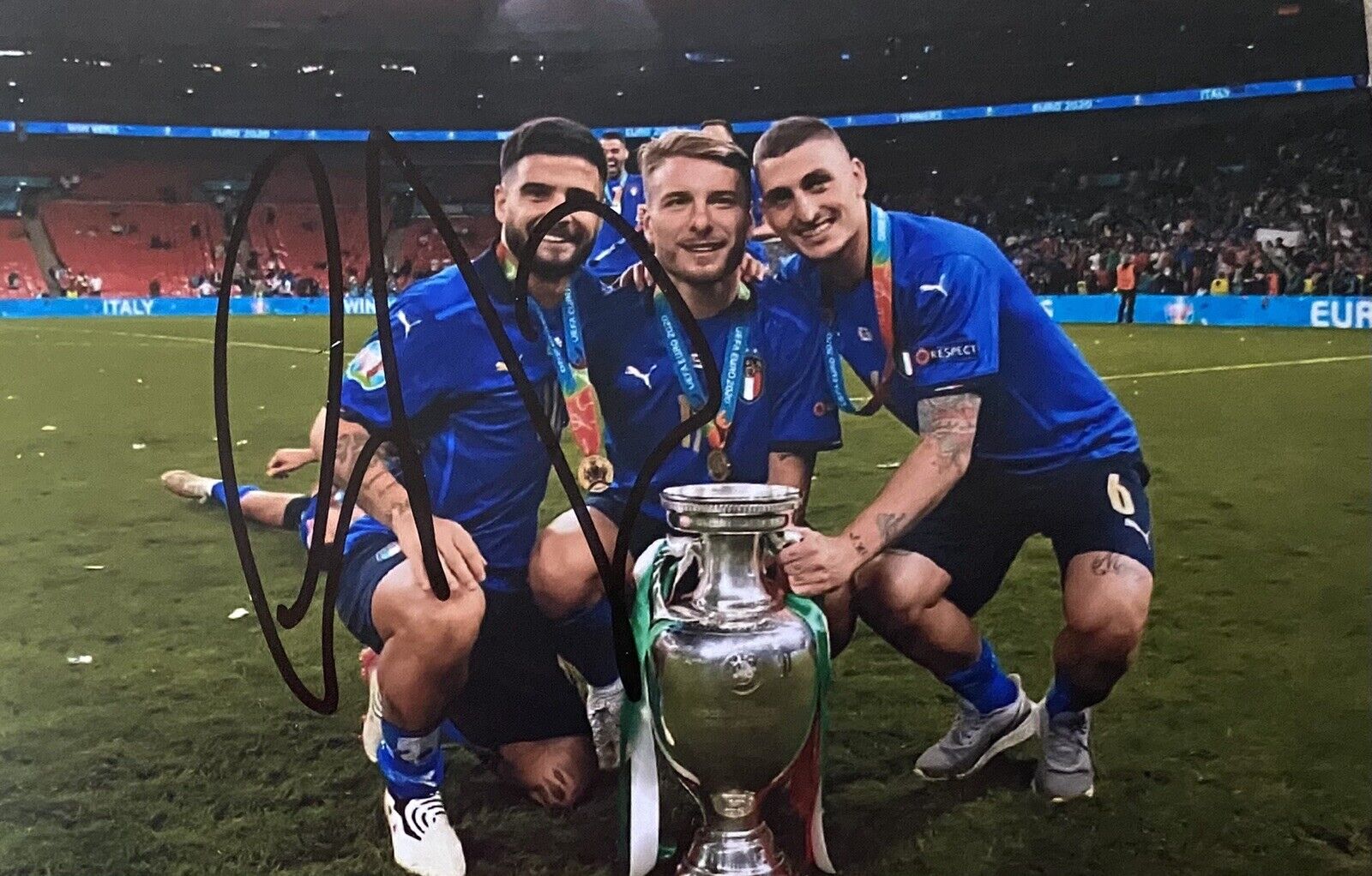 Ciro Immobile Genuine Hand Signed Italy Euro 2020 6X4 Photo Poster painting 3