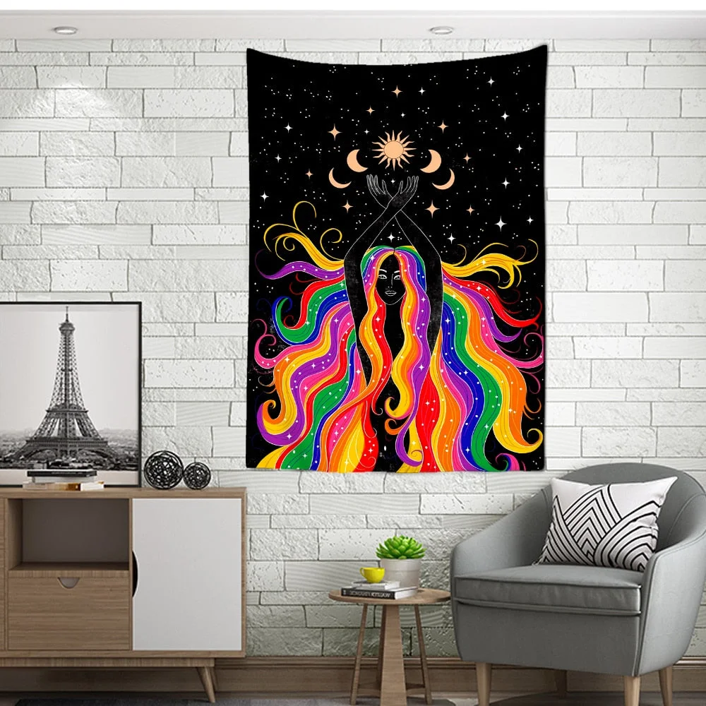 Customized Tapestry Boho Mandala Tapestries Witchcraft Wall Tapestry Print Your Photo Hippie Wall Hanging Blanket Tapestry