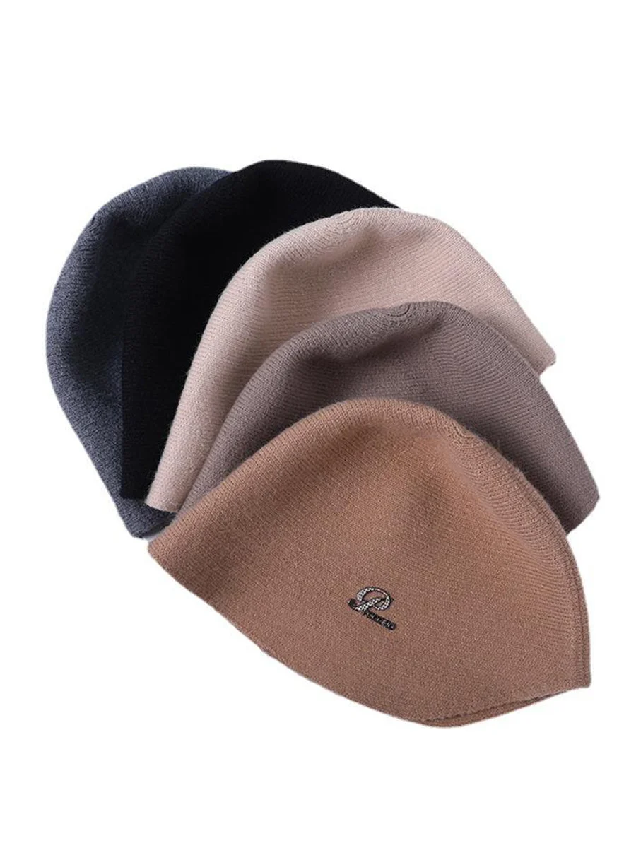 Elegant Bucket Hat Letters Diamond Foldable Sunproof Knitted Hat