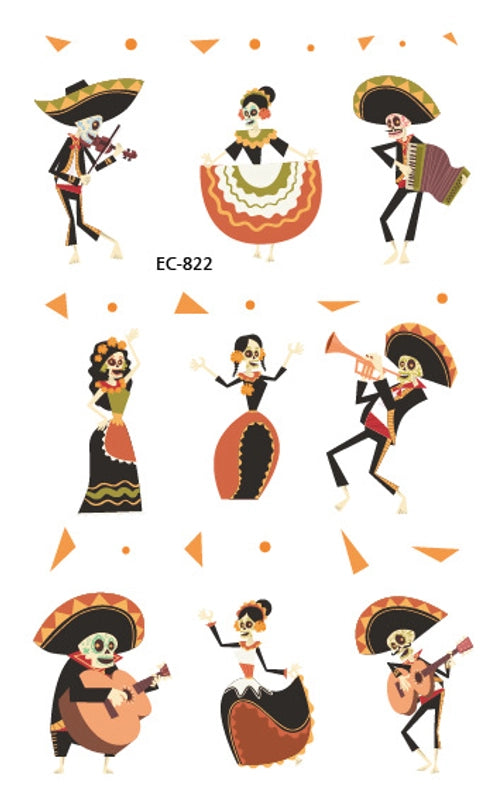 Halloween Pumpkin Masquerade Party Tattoo Stickers