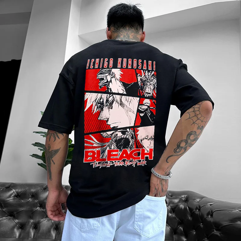 Bleach Ichigo Kurosaki Printed Men's Oversized T-shirts