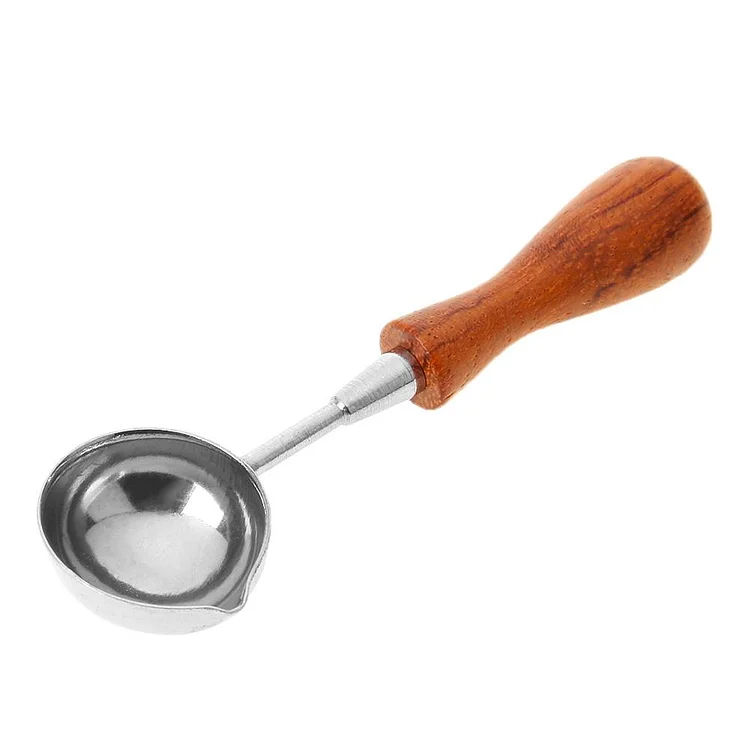 Vintage Anti-Hot Sealing Wax Spoon Wood Handle Retro Wax Stamping Spoons