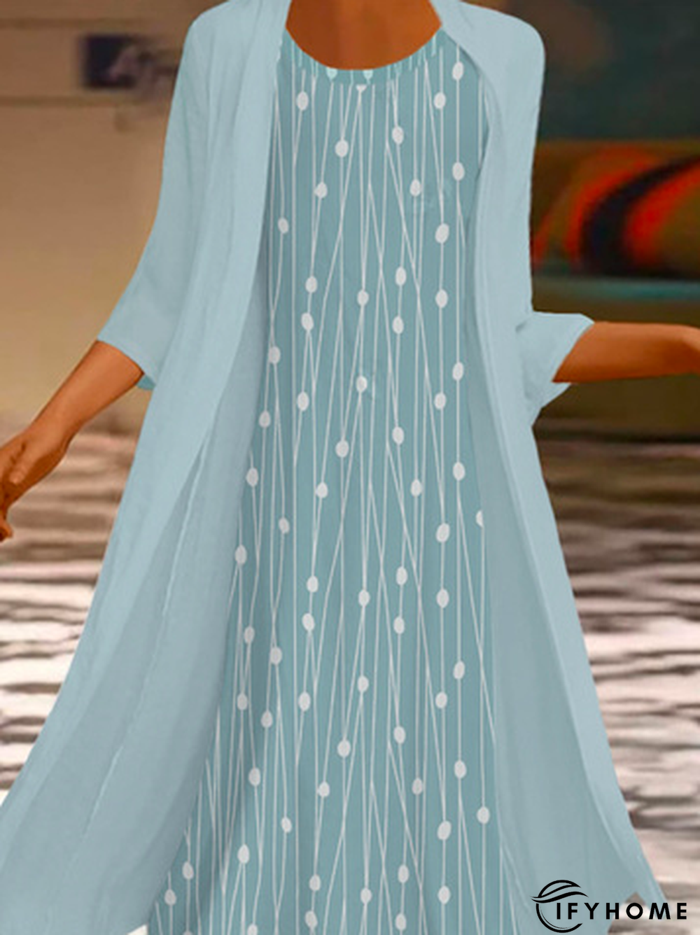 Chiffon Crew Neck Two Piece Set | IFYHOME