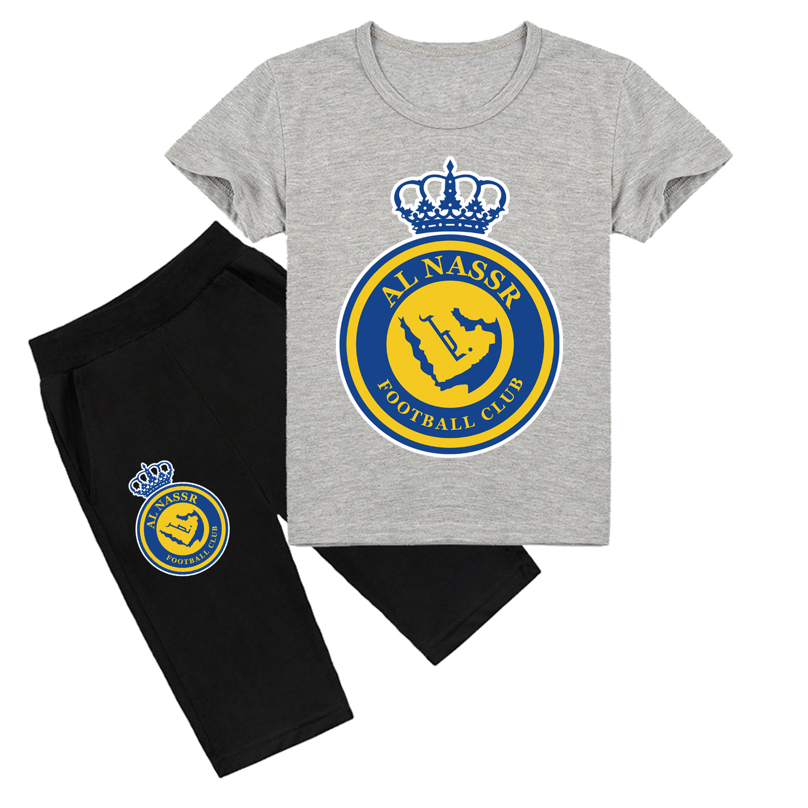 Mayoulove Cristiano Ronaldo Kids' Shorts Set - Trendy Outfit for Boys & Girls, Soccer Style, Cool Sportswear-Mayoulove