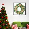 >SALE<5D DIY Partial Special Shaped Drill Diamond Painting Xmas Wreath Decor 30x30cm