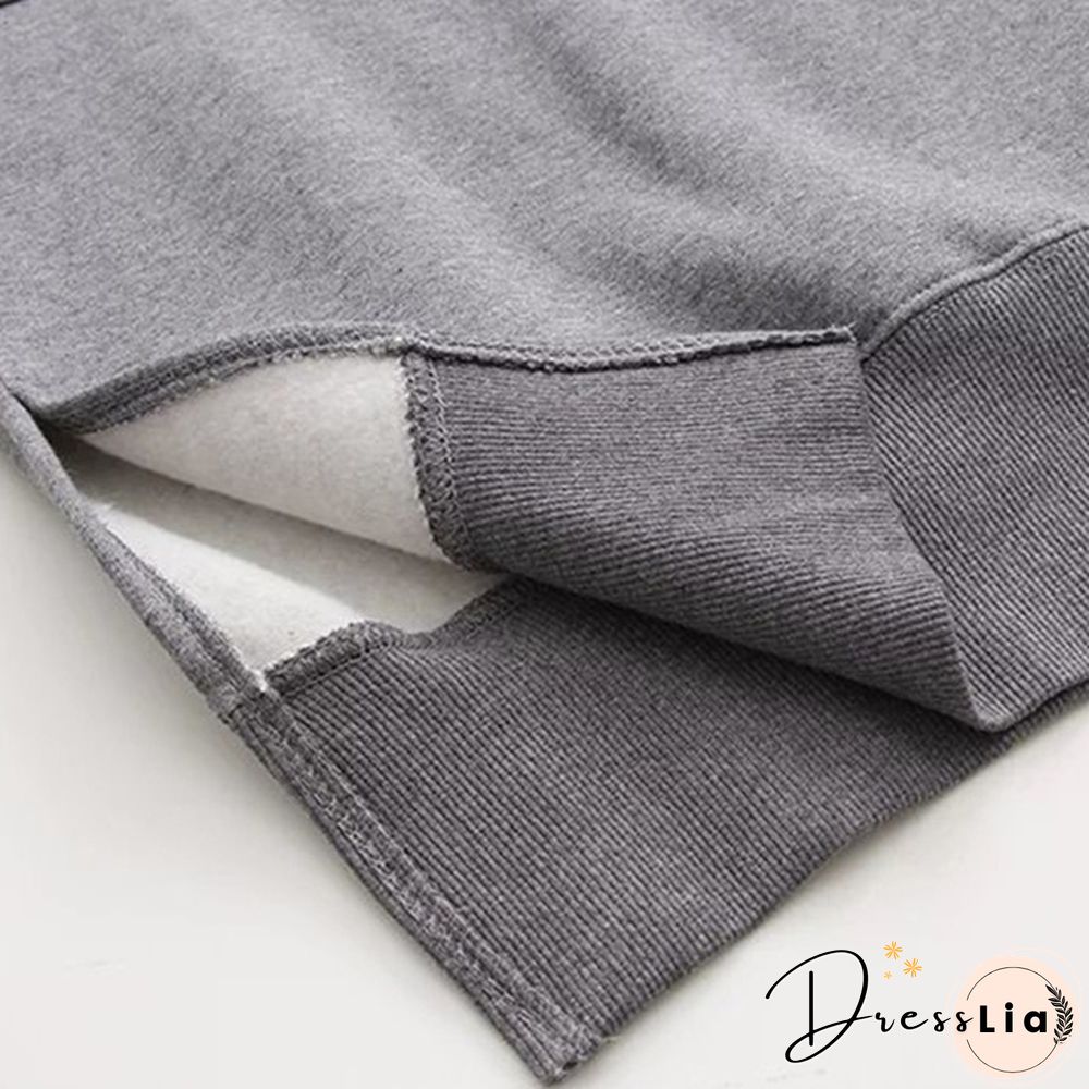 Women Plus Size Spring Autumn Casual Long Pullover Fleece Hooded Sweatshirt Dress L-5Xl