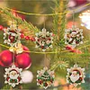 6pcs/set DIY Diamond Special Shape Pearl Art Hanging Wooden Christmas Tree Ornament Kit