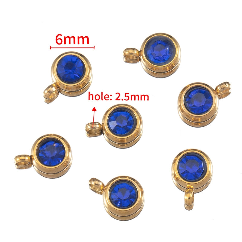 20 PCS/Package Diameter 6 Mm Plastic Resin Zircon Geometric Pendant