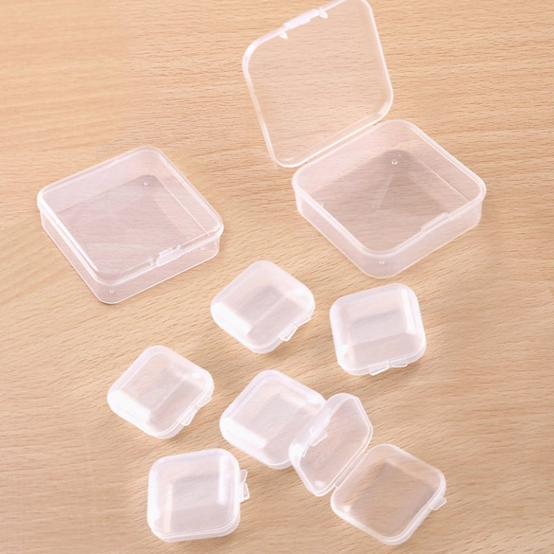 Jewelry Box Storage Box Fish Hook Box Small Box Transparent Plastic Small Square Box Earplugs Box Jewelry Box Storage Box