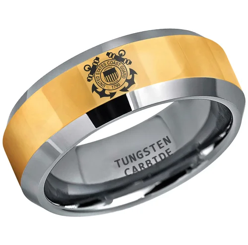 4MM 6MM 8MM Men And Women Gold and Silver Tungsten Military Rings With Laser Etched United States Army Logo