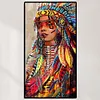 DIY Round Diamond Painting Aboriginal Women Rhinestone Home Decor Mosaic
