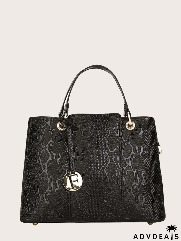 Croc Embossed Tote Bag