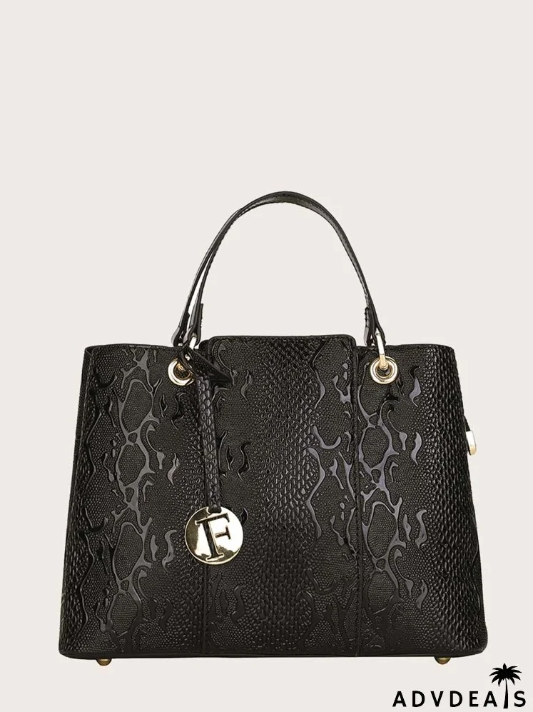 Croc Embossed Tote Bag