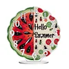 (US Local)Acrylic Special Shape Summer Watermelon Diamond Art Clock Ornaments Kit