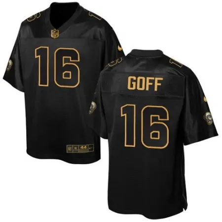 Rams #16 Jared Goff Black Men's Stitched NFL Elite Pro Line Gold Collection Jersey