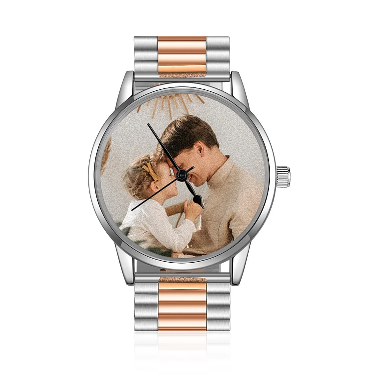 Herren Personalisierte Foto & Text Armbanduhr - Vatertag Geschenk