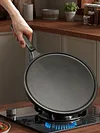 Cast Iron Round Griddle Nonstick Flat Skillet for Camping Indoor Outdoor Cooking