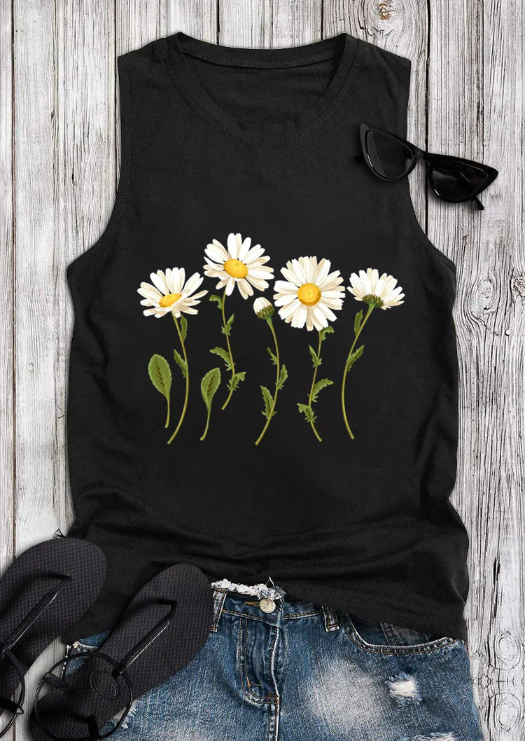 Daisy Flowers Printed Women's Vest