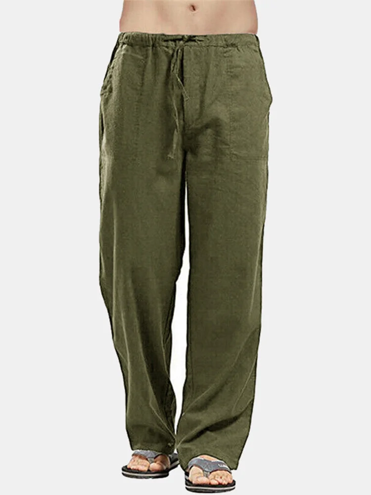 Aonga Men's Linen Drawstring Loose Pants SKUD24196