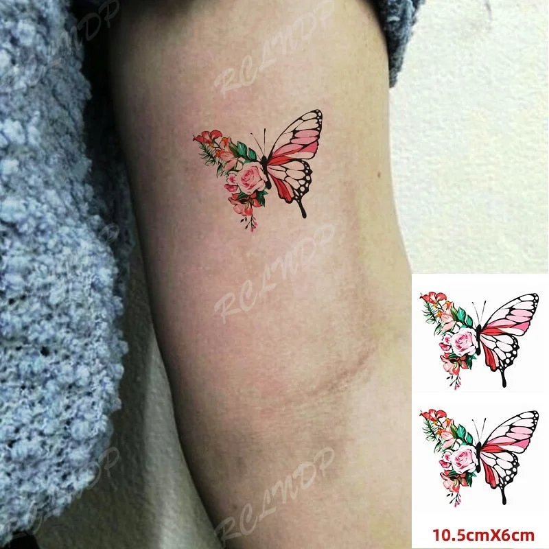 Waterproof Temporary Tattoo Sticker Beautiful Butterfly Small Body Art Fake Tatto Flash Tatoo Wrist Foot Hand for Men Women 706-2
