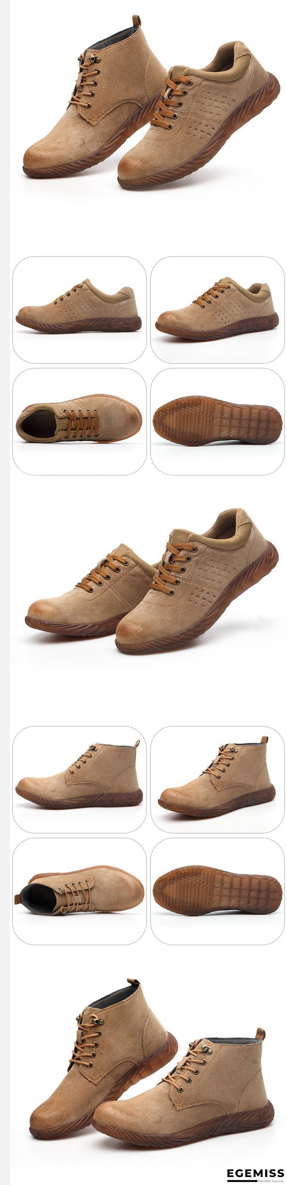 Men Leather Safety Shoes Steel Toe Security Shoes Work Shoes Puncture Proof Sole Work & Safety Boots | EGEMISS