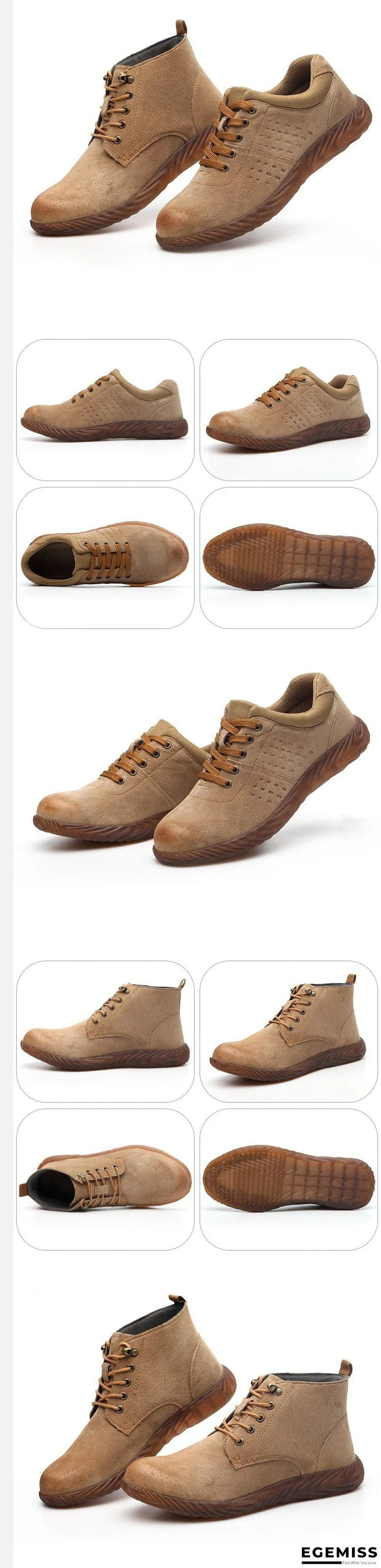 Men Leather Safety Shoes Steel Toe Security Shoes Work Shoes Puncture Proof Sole Work & Safety Boots | EGEMISS