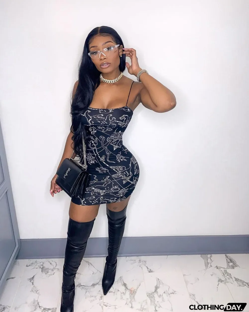 Fashion Printed Sexy Sling Mini Dress
