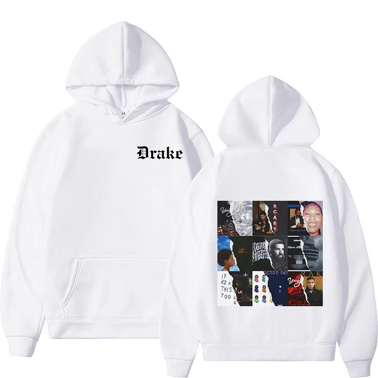 Rapper Drake Album Printed Hoodie Oversized Pullovers Street Hip Hop Hooded Sweatshirts at Hiphopee