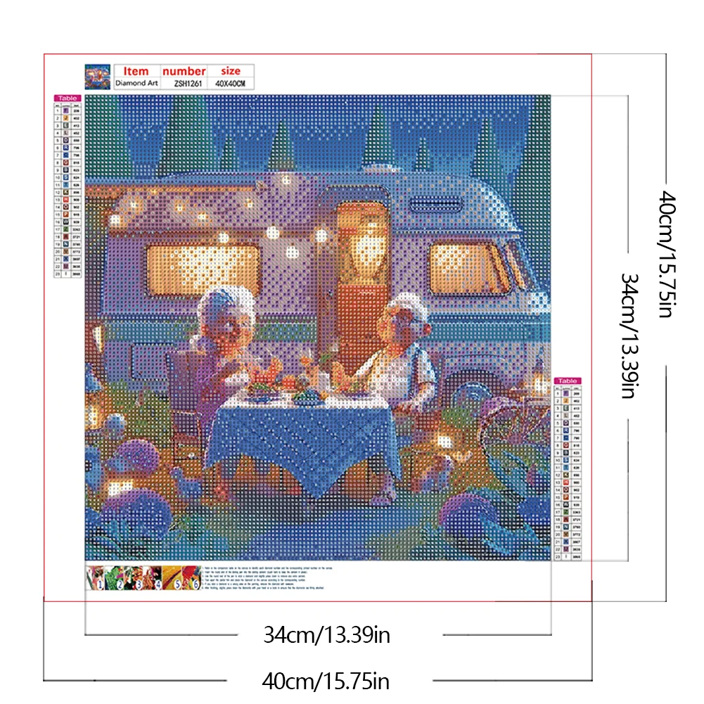 Diamond Painting - Full Round Drill - Campervan(Canvas|40*40cm)