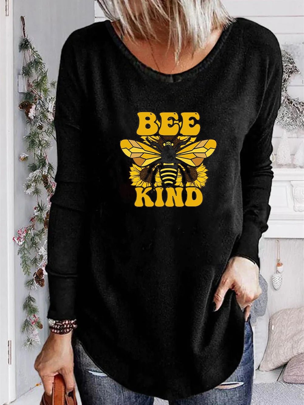 Unisex 100% Cotton Long Sleeve Crew Neck Be Kind Shirt