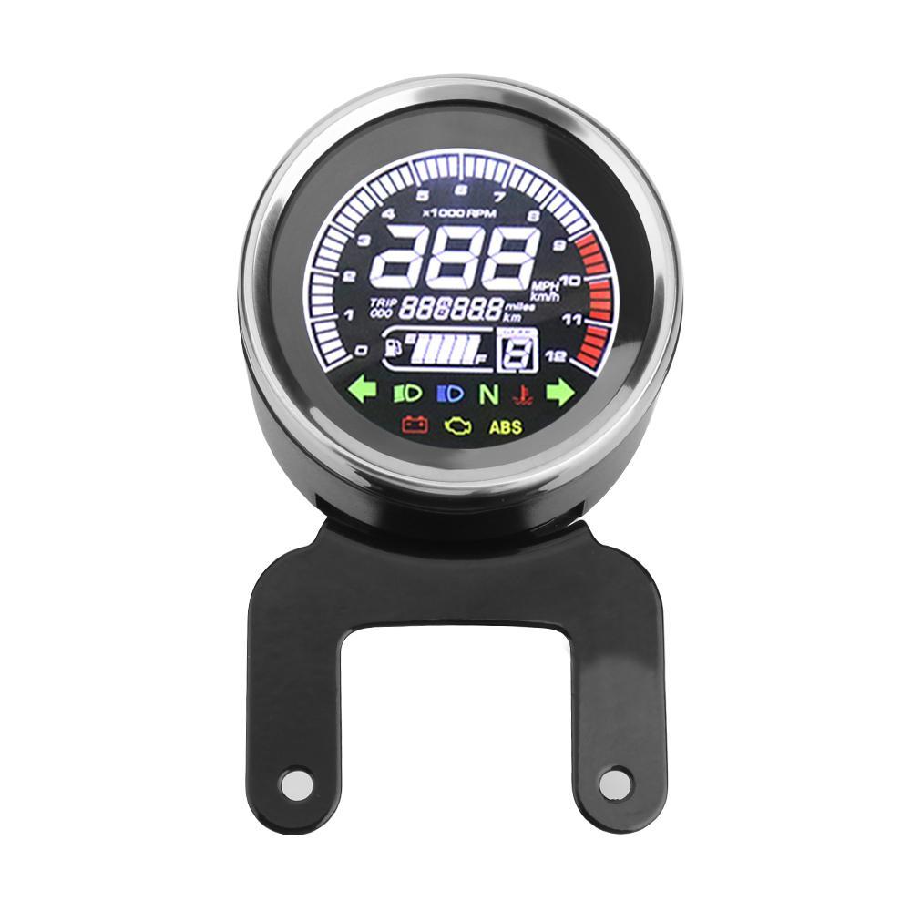 

12V Motorcycle LCD Digital Speedometer Tachometer Water Temp Fuel Gauge, 501 Original