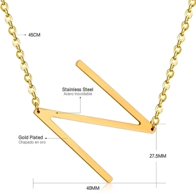 Stainless Steel Fashion Plating Letter Necklace