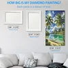 (US Only)5D DIY Full Round Drill Diamond Painting Beach Kit Home Decor Art Craft 40x70cm