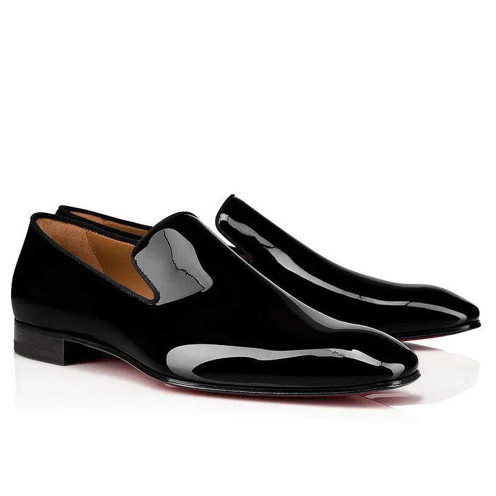 Gentleman's Oxford Shoes Round Toe V cut Shaped Slip-On Red bottom Classic  Formal Shoes  VOCOSI VOCOSI